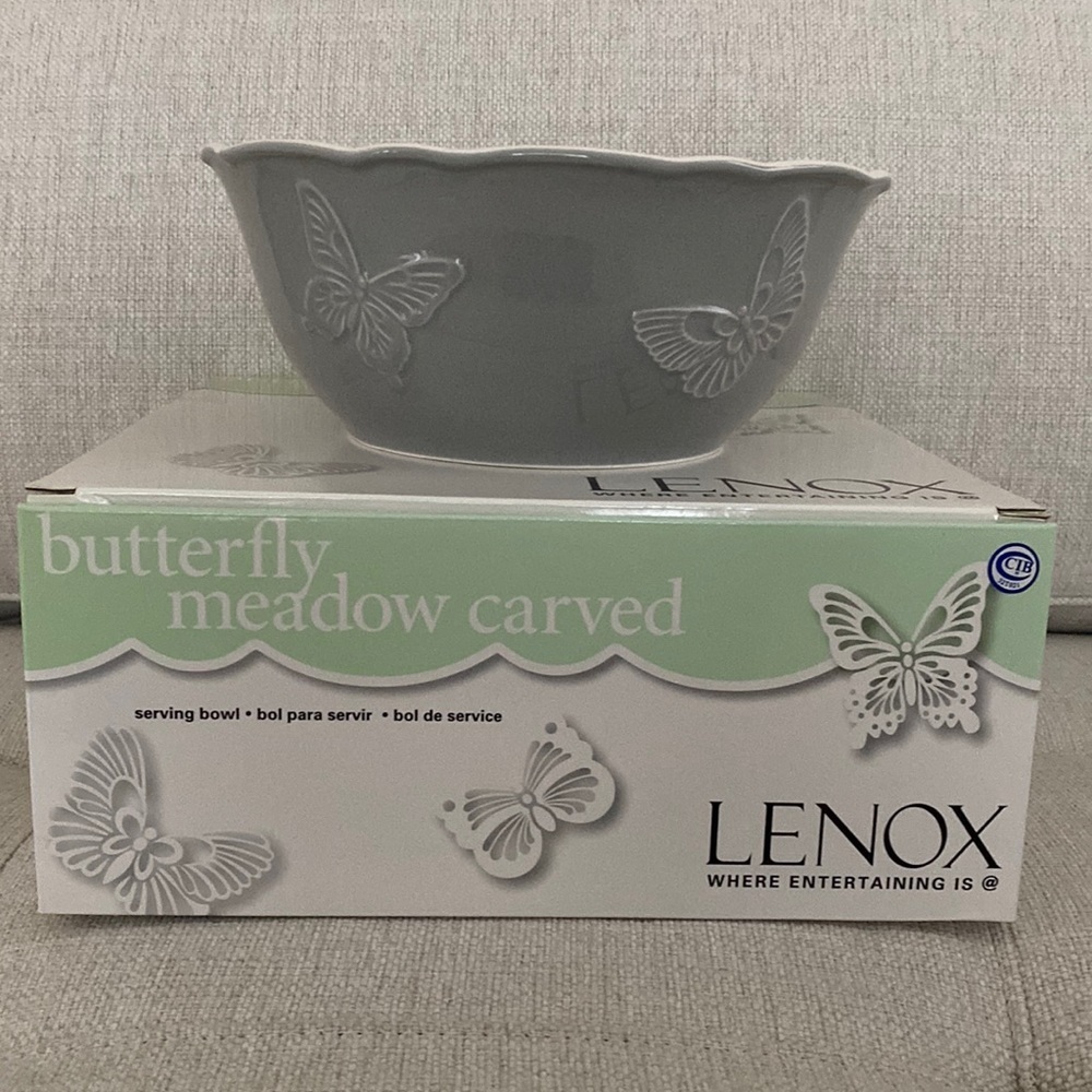 Lenox Butterfly Meadow Carved Slate Serving Bowl